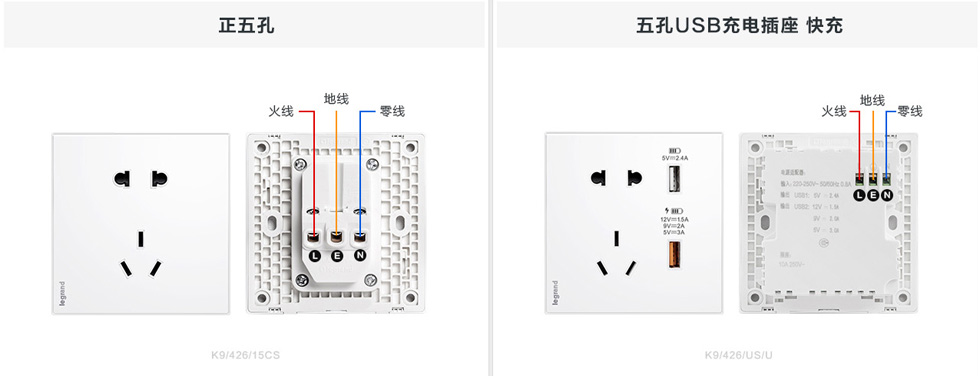 罗格朗逸远五孔插座接线图