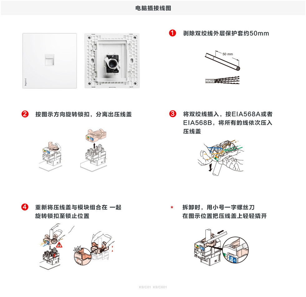 罗格朗逸远电脑插座接线图